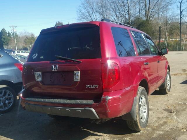 2HKYF18724H573810 - 2004 HONDA PILOT EXL RED photo 4