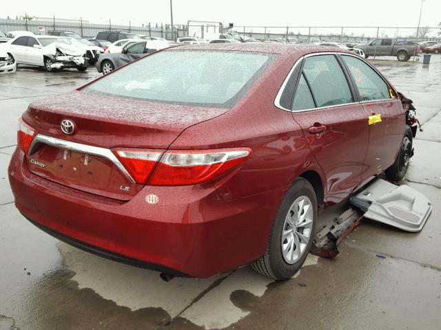 4T1BF1FK8GU553788 - 2016 TOYOTA CAMRY LE RED photo 4