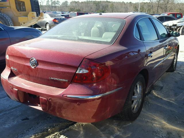 2G4WD562951351694 - 2005 BUICK LACROSSE C BURGUNDY photo 4