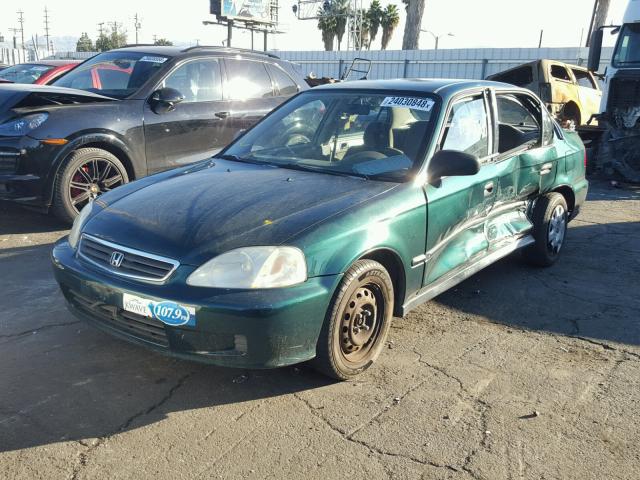 JHMEJ6672YS011493 - 2000 HONDA CIVIC LX GREEN photo 2