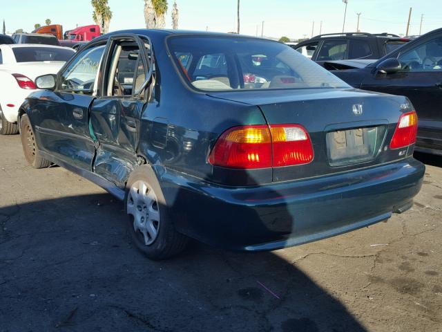 JHMEJ6672YS011493 - 2000 HONDA CIVIC LX GREEN photo 3