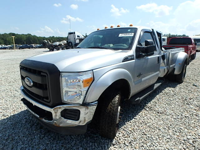 1FTBW3DT1BEB44900 - 2011 FORD F350 SILVER photo 2