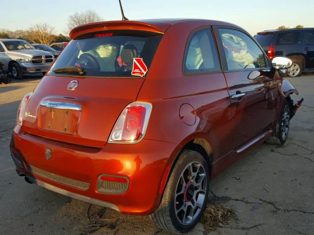 3C3CFFBR8CT109649 - 2012 FIAT 500 SPORT ORANGE photo 4