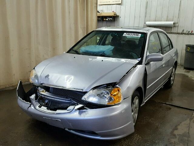 1HGES25732L046166 - 2002 HONDA CIVIC EX ვერცხლისფერი ფოტო 2