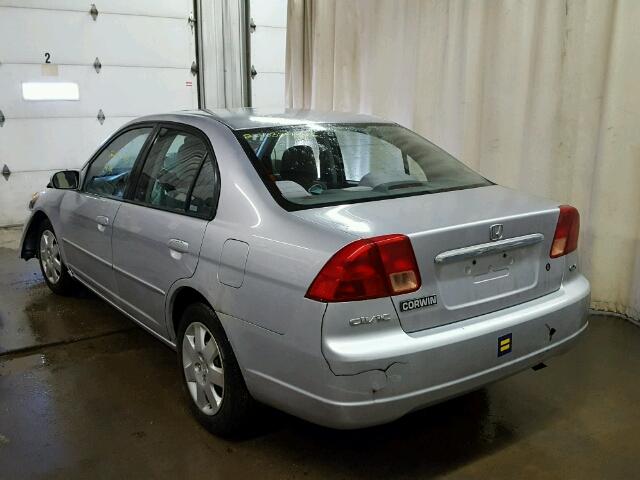 1HGES25732L046166 - 2002 HONDA CIVIC EX SILVER photo 3