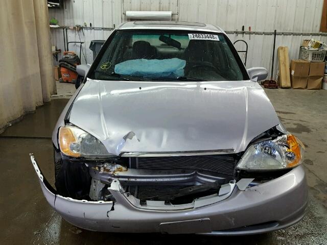 1HGES25732L046166 - 2002 HONDA CIVIC EX SILVER photo 9