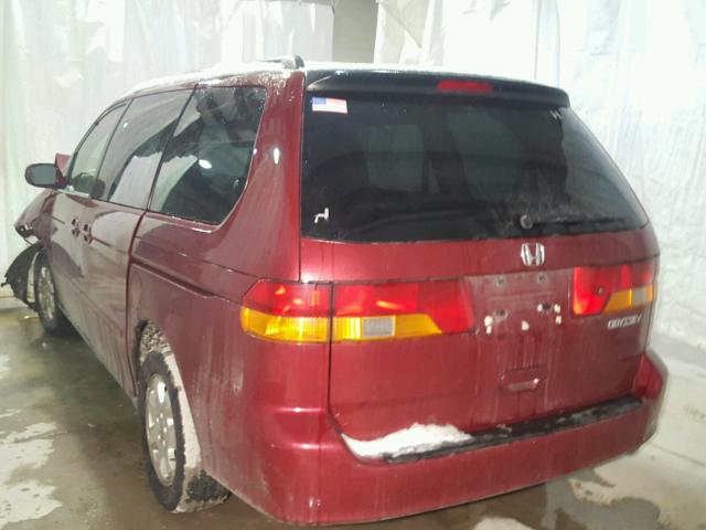 5FNRL18033B018796 - 2003 HONDA ODYSSEY EX RED photo 3