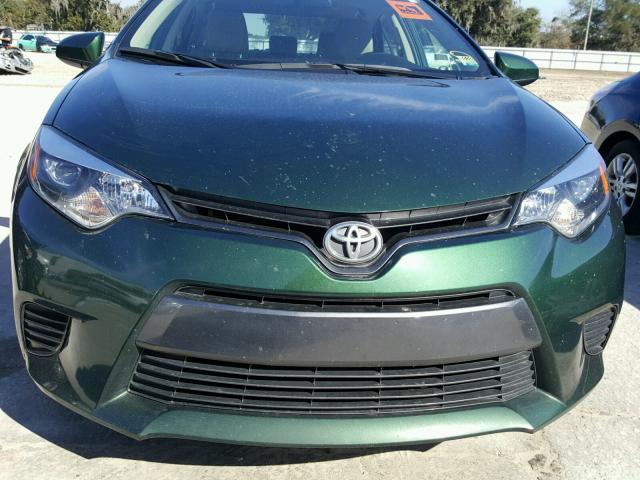 2T1BPRHE6GC650900 - 2016 TOYOTA COROLLA EC GREEN photo 9