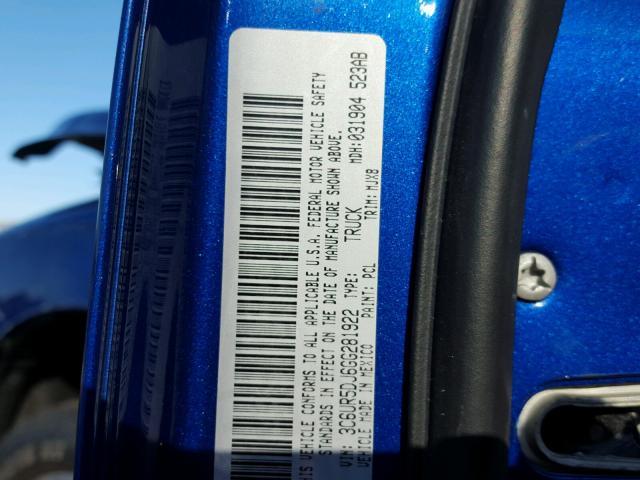 3C6UR5DJ6GG281922 - 2016 RAM 2500 SLT BLUE photo 10