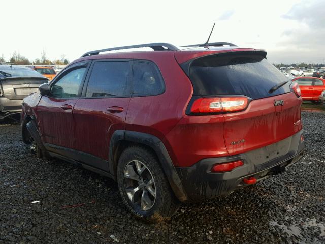 1C4PJMBS1FW757691 - 2015 JEEP CHEROKEE T RED photo 3