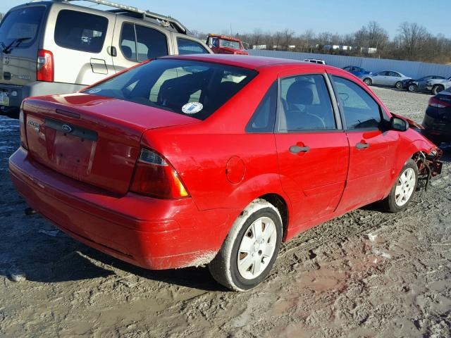 1FAFP34NX7W338189 - 2007 FORD FOCUS ZX4 RED photo 4