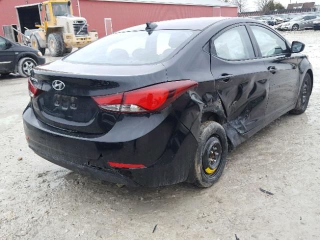 5NPDH4AE4GH799225 - 2016 HYUNDAI ELANTRA SE BLACK photo 4