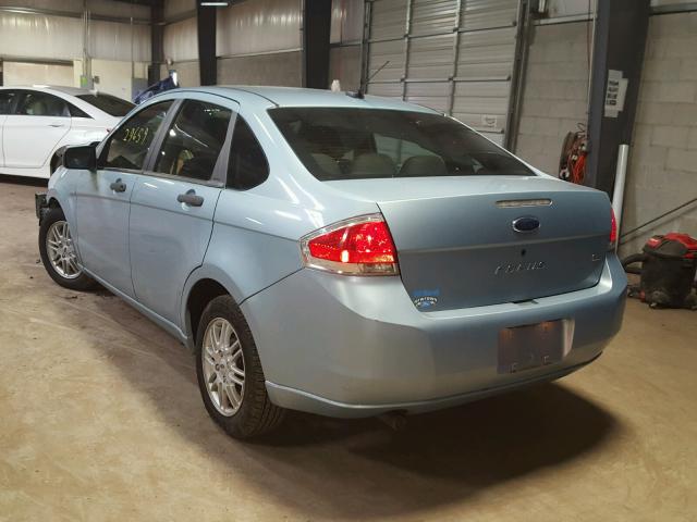 1FAHP35N19W202592 - 2009 FORD FOCUS SE BLUE photo 3