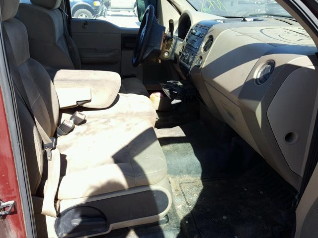 1FTRF12285NB51060 - 2005 FORD F150 Rojo foto 5