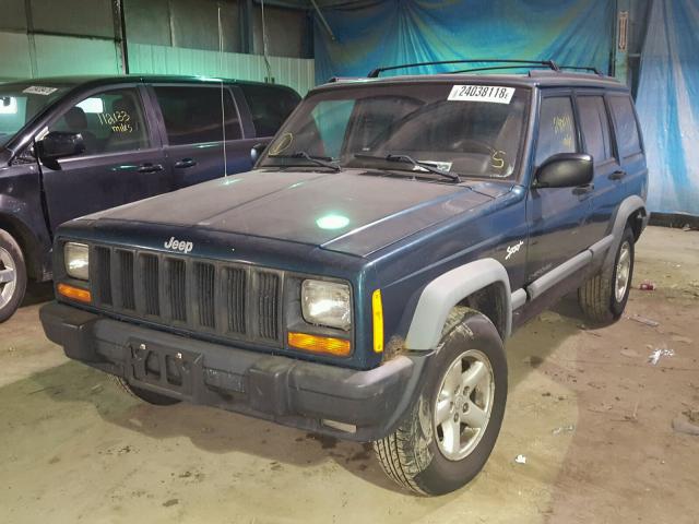 1J4FJ68SXWL266028 - 1998 JEEP CHEROKEE S GREEN photo 2