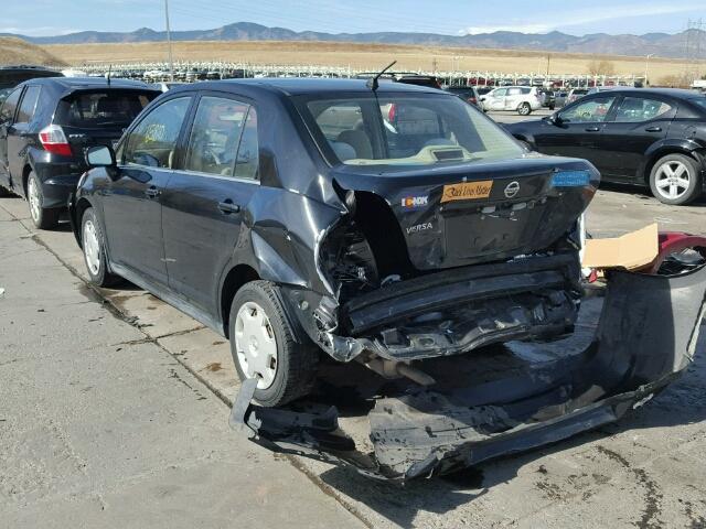 3N1BC11E68L429449 - 2008 NISSAN VERSA BLACK photo 3