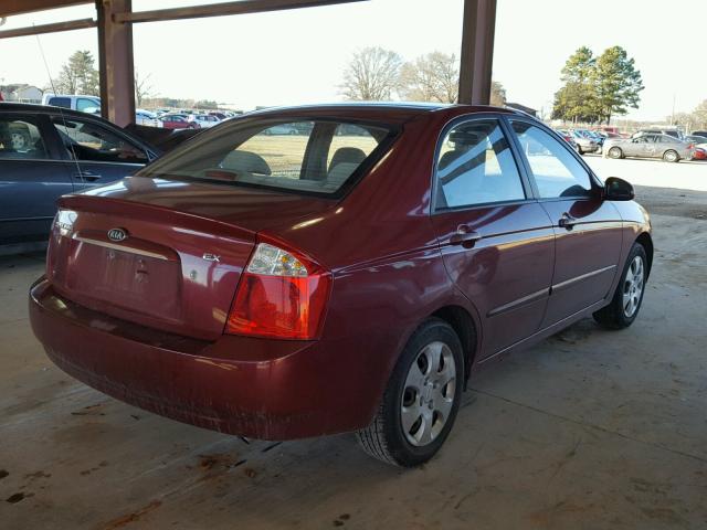 KNAFE121465277508 - 2006 KIA NEW SPECTR MAROON photo 4