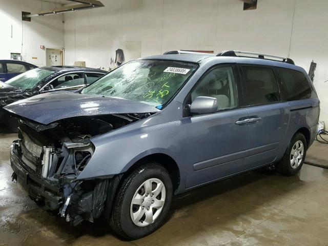 KNDMB233686265902 - 2008 KIA SEDONA EX BLUE photo 2