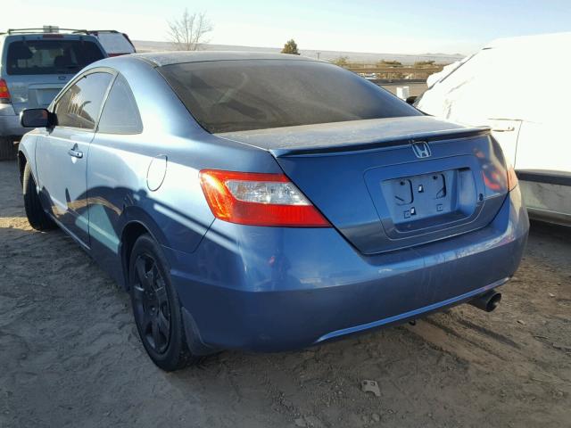 2HGFG12638H566045 - 2008 HONDA CIVIC LX BLUE photo 3