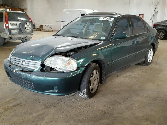 1HGEJ8642YL019396 - 2000 HONDA CIVIC EX GREEN photo 2