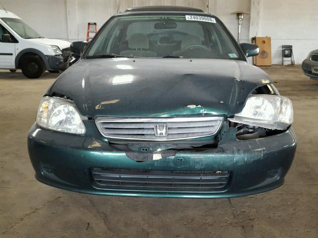 1HGEJ8642YL019396 - 2000 HONDA CIVIC EX GREEN photo 9