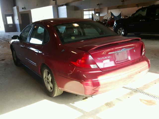 1FAHP56S62G128330 - 2002 FORD TAURUS SEL RED photo 3