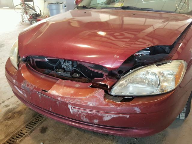 1FAHP56S62G128330 - 2002 FORD TAURUS SEL RED photo 9