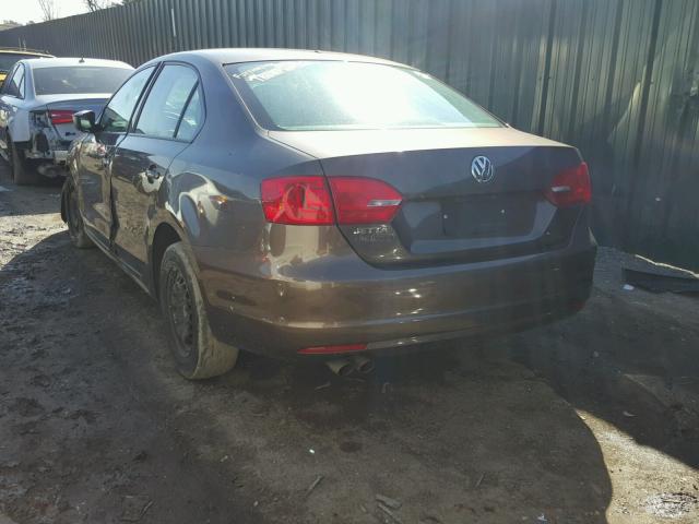 3VW2K7AJ5CM306970 - 2012 VOLKSWAGEN JETTA BASE TAN photo 3