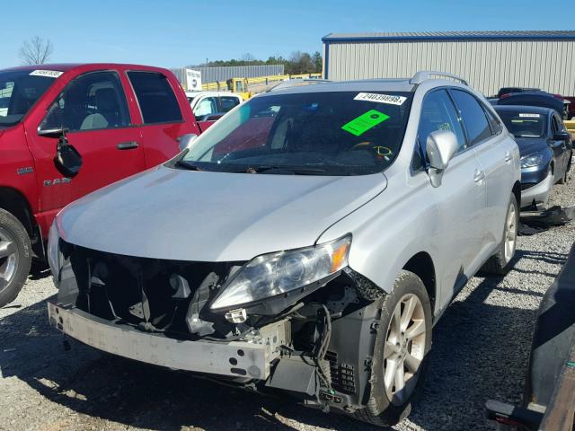 2T2ZK1BA4BC051261 - 2011 LEXUS RX 350 SILVER photo 2