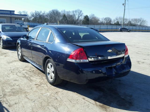 2G1WF5EK5B1168247 - 2011 CHEVROLET IMPALA LS BLUE photo 3