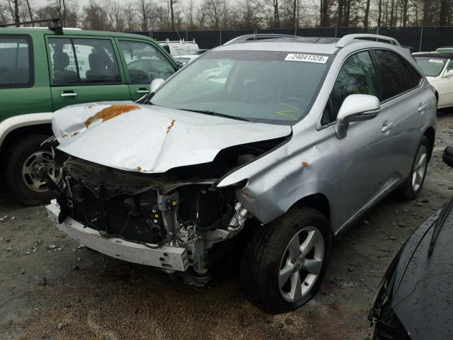 2T2BK1BA8FC271820 - 2015 LEXUS RX 350 SILVER photo 2