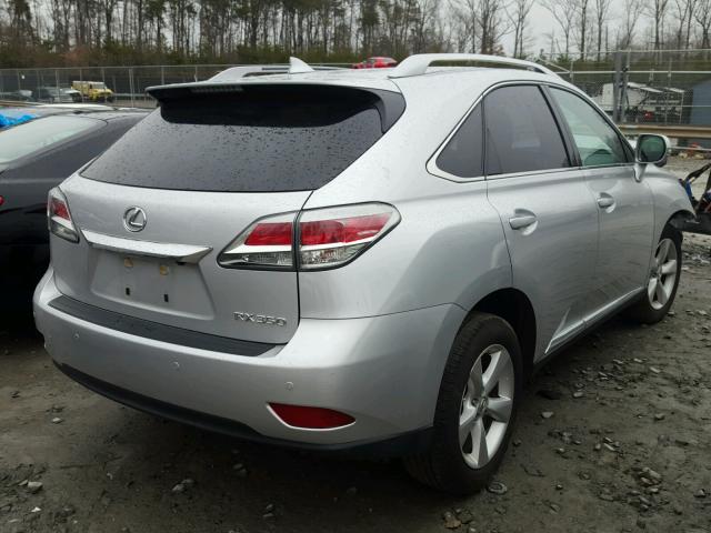 2T2BK1BA8FC271820 - 2015 LEXUS RX 350 SILVER photo 4