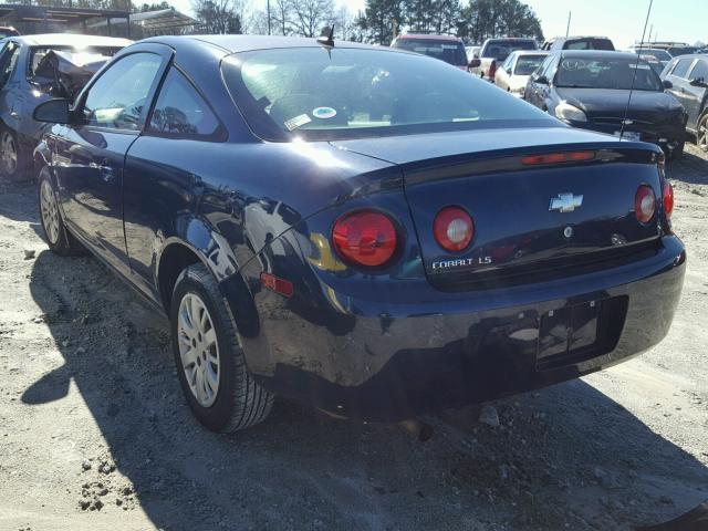 1G1AS18H697241413 - 2009 CHEVROLET COBALT LS BLUE photo 3