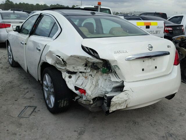 1N4AA51E39C849405 - 2009 NISSAN MAXIMA S WHITE photo 3