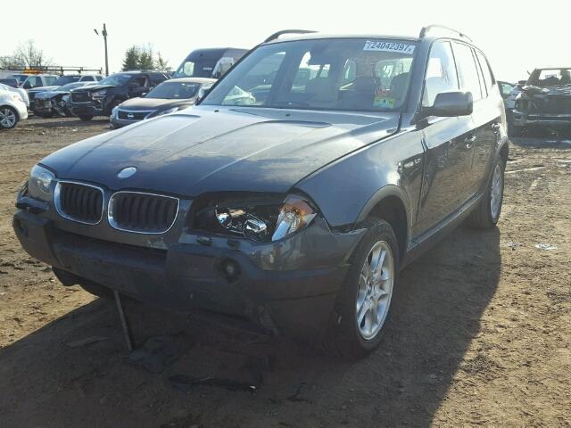 WBXPA734X4WC43715 - 2004 BMW X3 2.5I GREEN photo 2