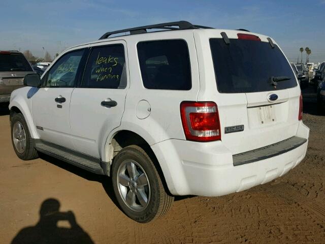 1FMCU03168KB46372 - 2008 FORD ESCAPE XLT WHITE photo 3