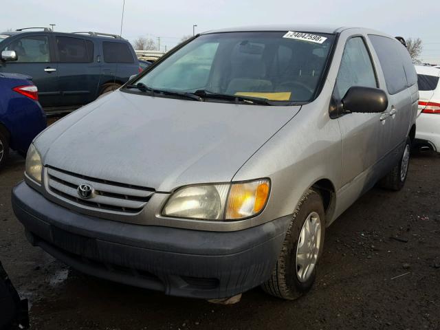 4T3ZF19C91U411967 - 2001 TOYOTA SIENNA CE GRAY photo 2