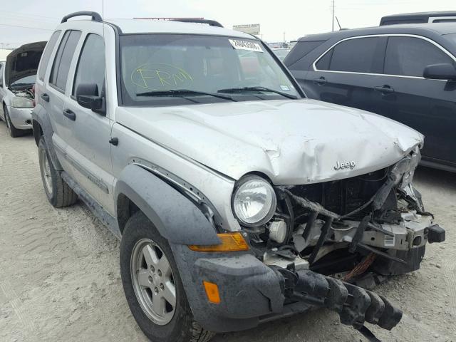 1J4GL48K75W718016 - 2005 JEEP LIBERTY SP SILVER photo 1