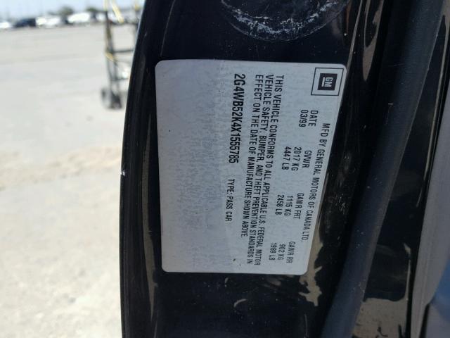 2G4WB52K4X1555785 - 1999 BUICK REGAL LS 黑色 照片 10