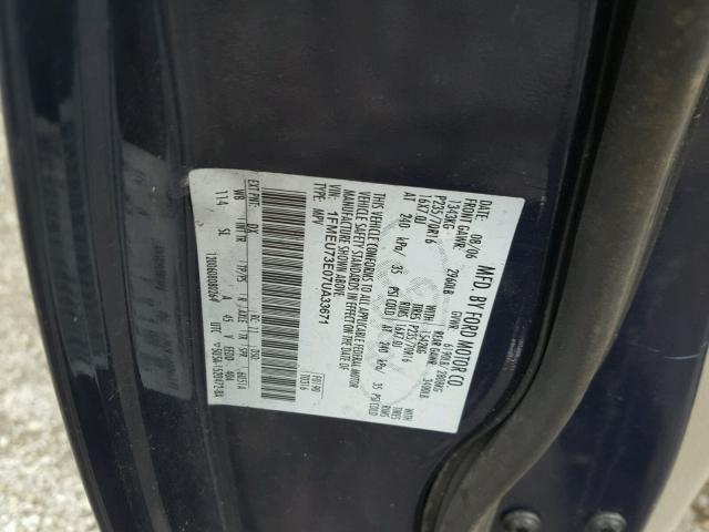 1FMEU73E07UA33671 - 2007 FORD EXPLORER X BLUE photo 10