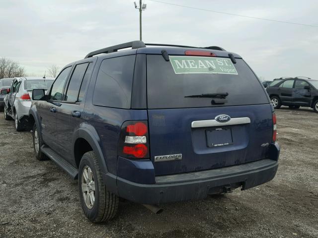 1FMEU73E07UA33671 - 2007 FORD EXPLORER X BLUE photo 3