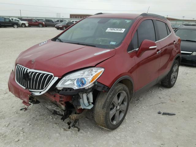 KL4CJCSB3EB695929 - 2014 BUICK ENCORE MAROON photo 2