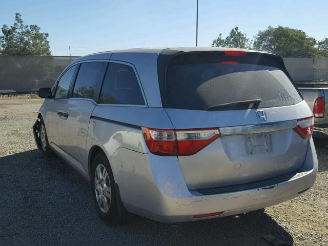 5FNRL5H29CB109595 - 2012 HONDA ODYSSEY LX SILVER photo 3