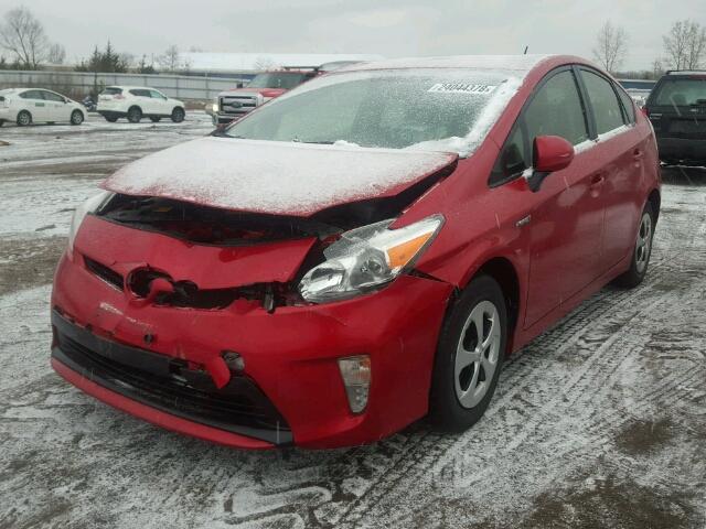 JTDKN3DU9C5520682 - 2012 TOYOTA PRIUS RED photo 2