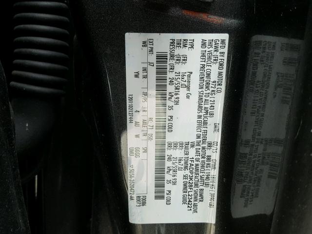 1FADP3K28FL234221 - 2015 FORD FOCUS SE GRAY photo 10