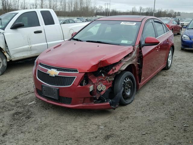 1G1PG5S93B7228435 - 2011 CHEVROLET CRUZE LT RED photo 2