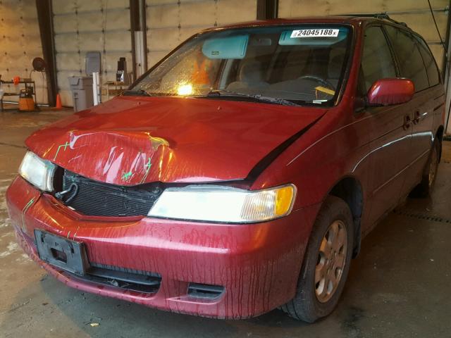 2HKRL18642H552961 - 2002 HONDA ODYSSEY EX RED photo 2