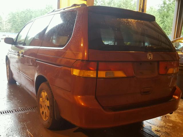 2HKRL18642H552961 - 2002 HONDA ODYSSEY EX RED photo 3