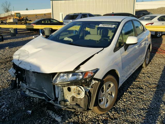 19XFB2F51DE069764 - 2013 HONDA CIVIC LX WHITE photo 2