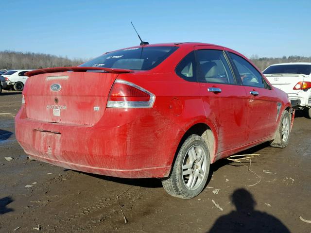 1FAHP34N98W104975 - 2008 FORD FOCUS S/SE RED photo 4